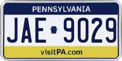 PA license plate JAE9029