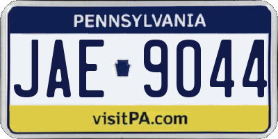 PA license plate JAE9044