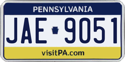 PA license plate JAE9051