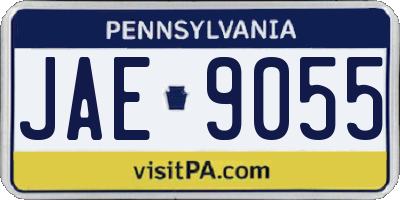 PA license plate JAE9055
