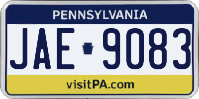 PA license plate JAE9083