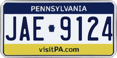 PA license plate JAE9124