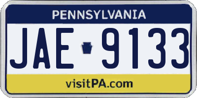 PA license plate JAE9133