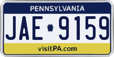 PA license plate JAE9159