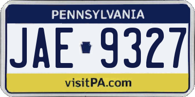 PA license plate JAE9327