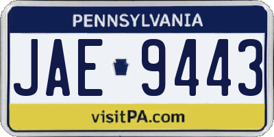 PA license plate JAE9443