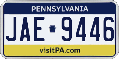PA license plate JAE9446