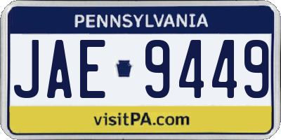 PA license plate JAE9449