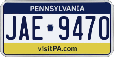 PA license plate JAE9470
