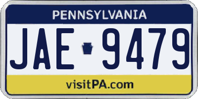 PA license plate JAE9479