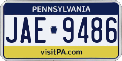 PA license plate JAE9486