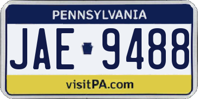 PA license plate JAE9488