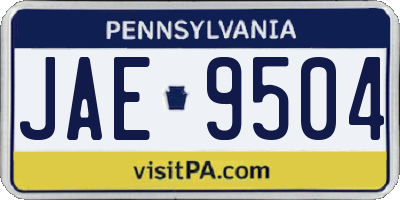 PA license plate JAE9504