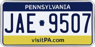 PA license plate JAE9507