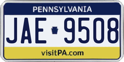PA license plate JAE9508