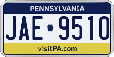 PA license plate JAE9510