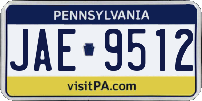 PA license plate JAE9512
