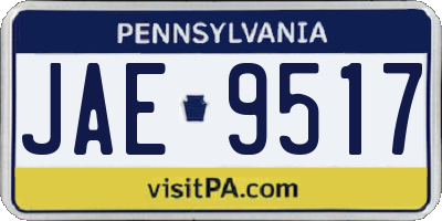 PA license plate JAE9517