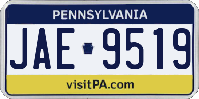 PA license plate JAE9519