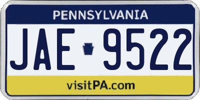 PA license plate JAE9522