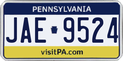 PA license plate JAE9524