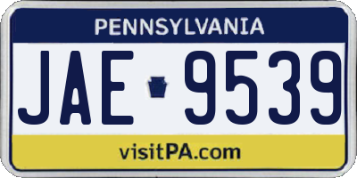 PA license plate JAE9539