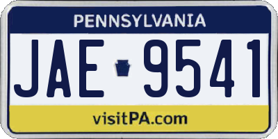 PA license plate JAE9541