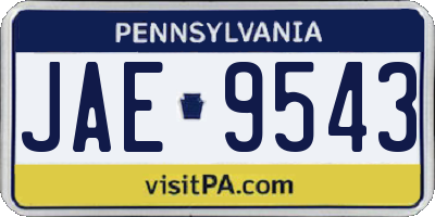 PA license plate JAE9543