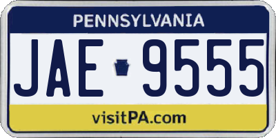 PA license plate JAE9555