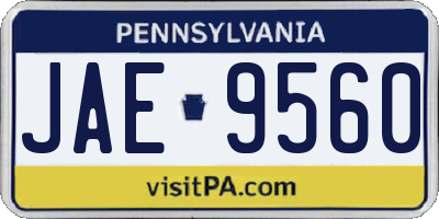 PA license plate JAE9560