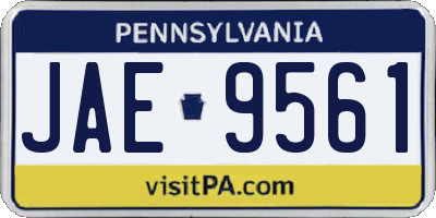 PA license plate JAE9561