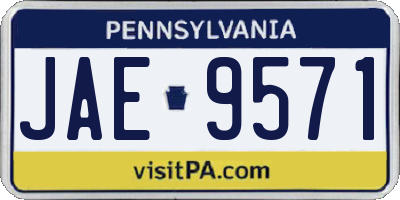 PA license plate JAE9571