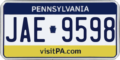 PA license plate JAE9598