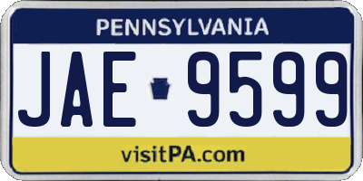 PA license plate JAE9599