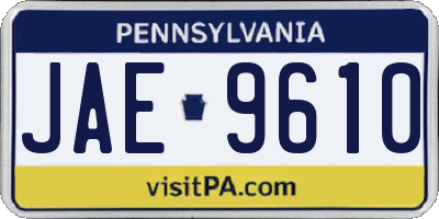 PA license plate JAE9610