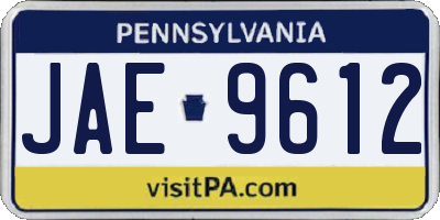 PA license plate JAE9612