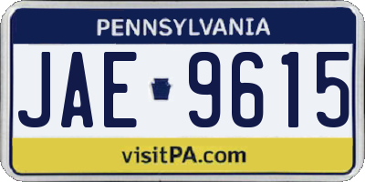 PA license plate JAE9615