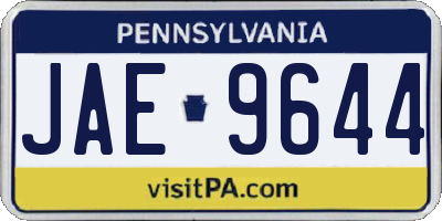 PA license plate JAE9644