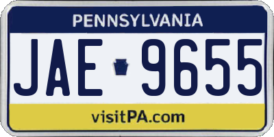 PA license plate JAE9655