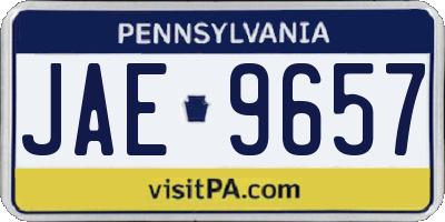 PA license plate JAE9657