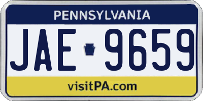 PA license plate JAE9659