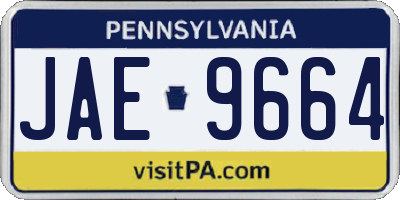PA license plate JAE9664