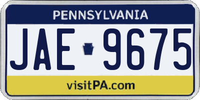 PA license plate JAE9675