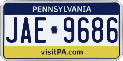 PA license plate JAE9686