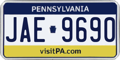 PA license plate JAE9690