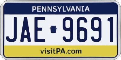 PA license plate JAE9691