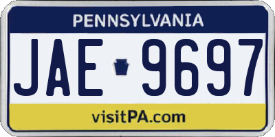 PA license plate JAE9697