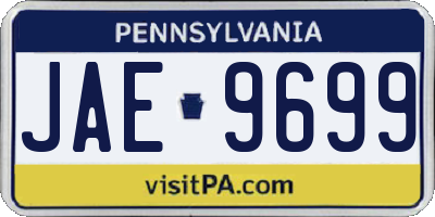 PA license plate JAE9699