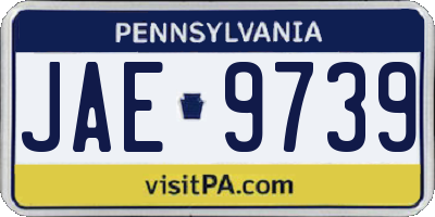 PA license plate JAE9739