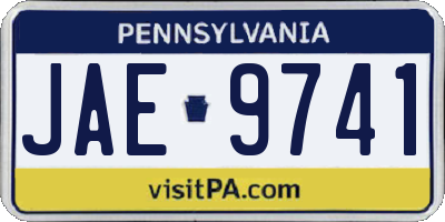 PA license plate JAE9741
